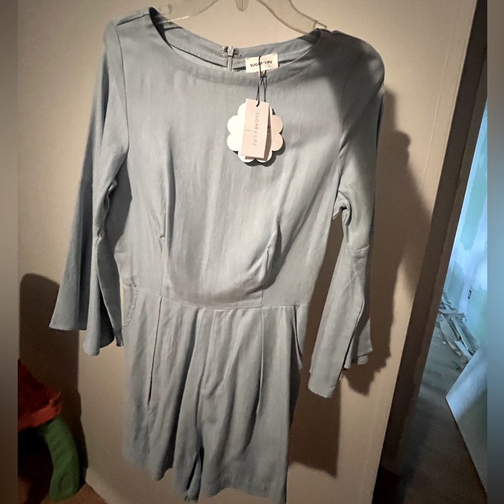 Sugar Lips Romper - Lt Blue